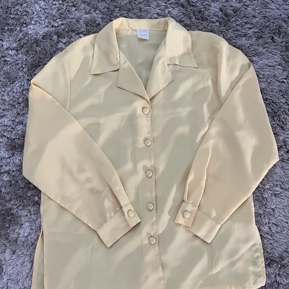 Vintage Butter Yellow Button-Up Shirt